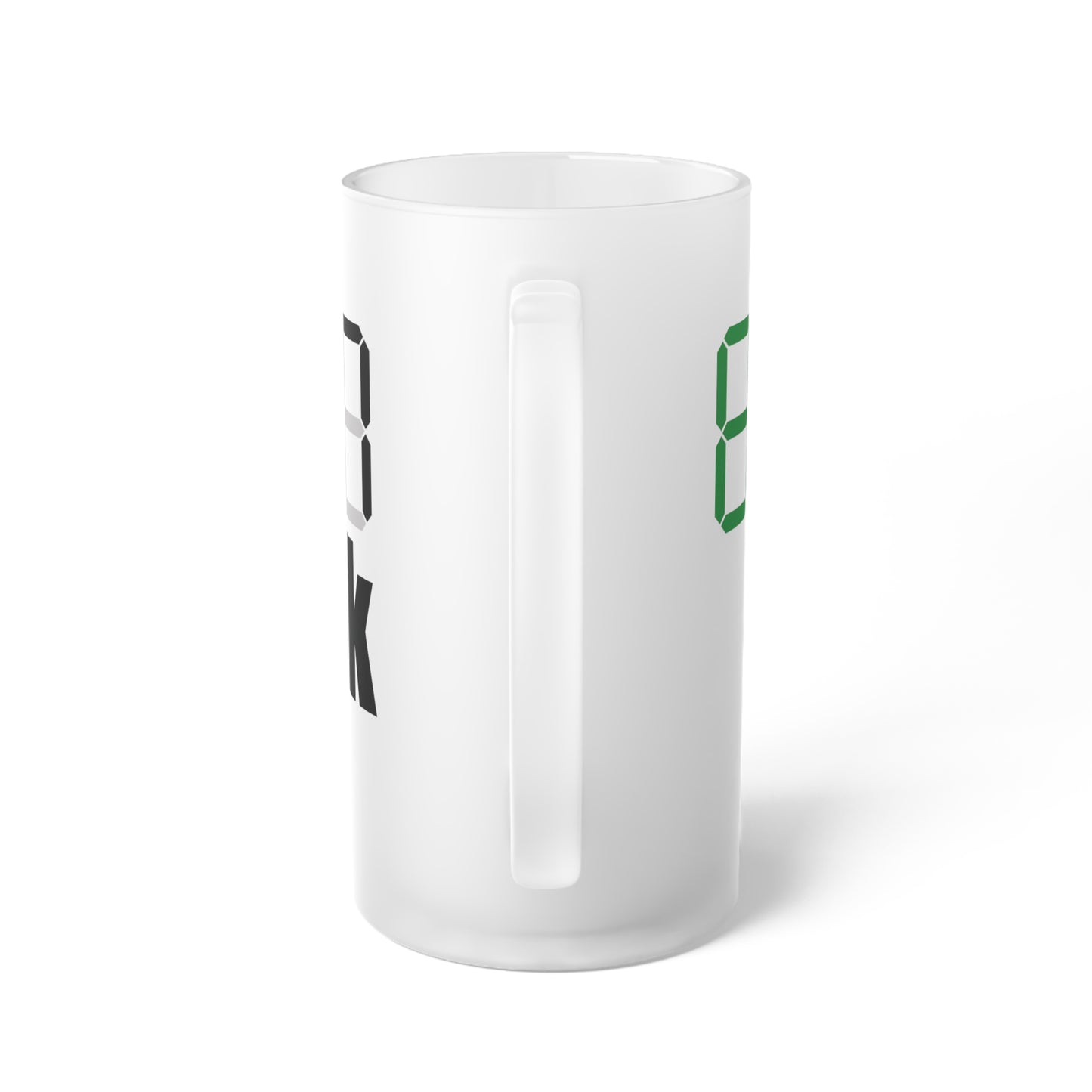 BEER CLOCK Frosted Glass Beer Mug