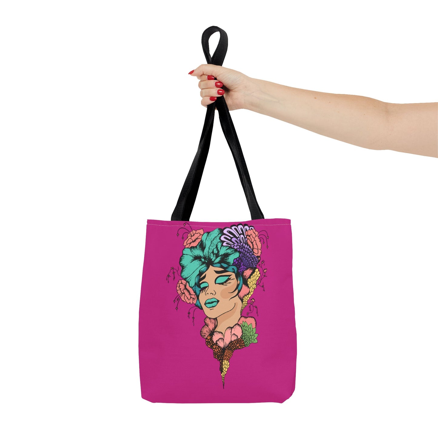 Fruitful Face, (Hot Pink)Tote Bag (AOP)