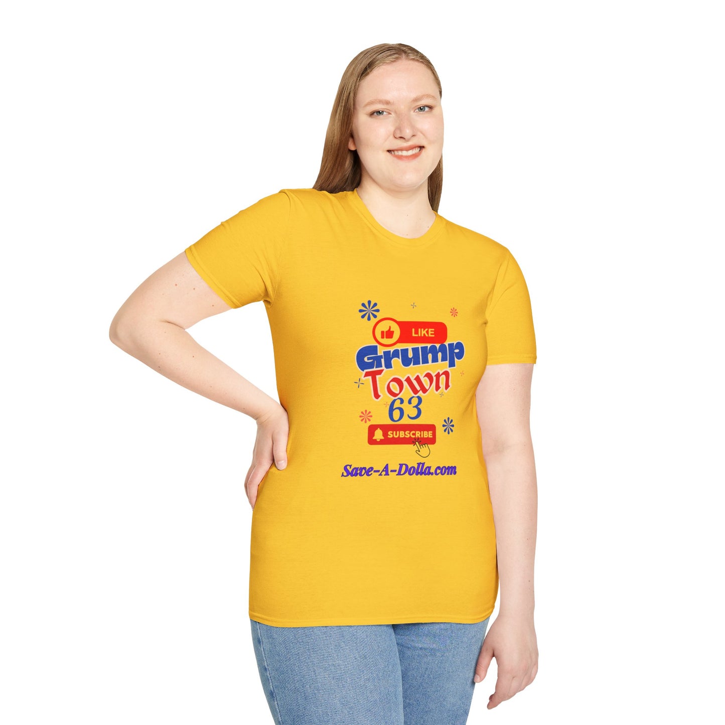 Funny Grump Town Unisex Softstyle T-Shirt - Perfect for Grumpy Friends & Gift Ideas