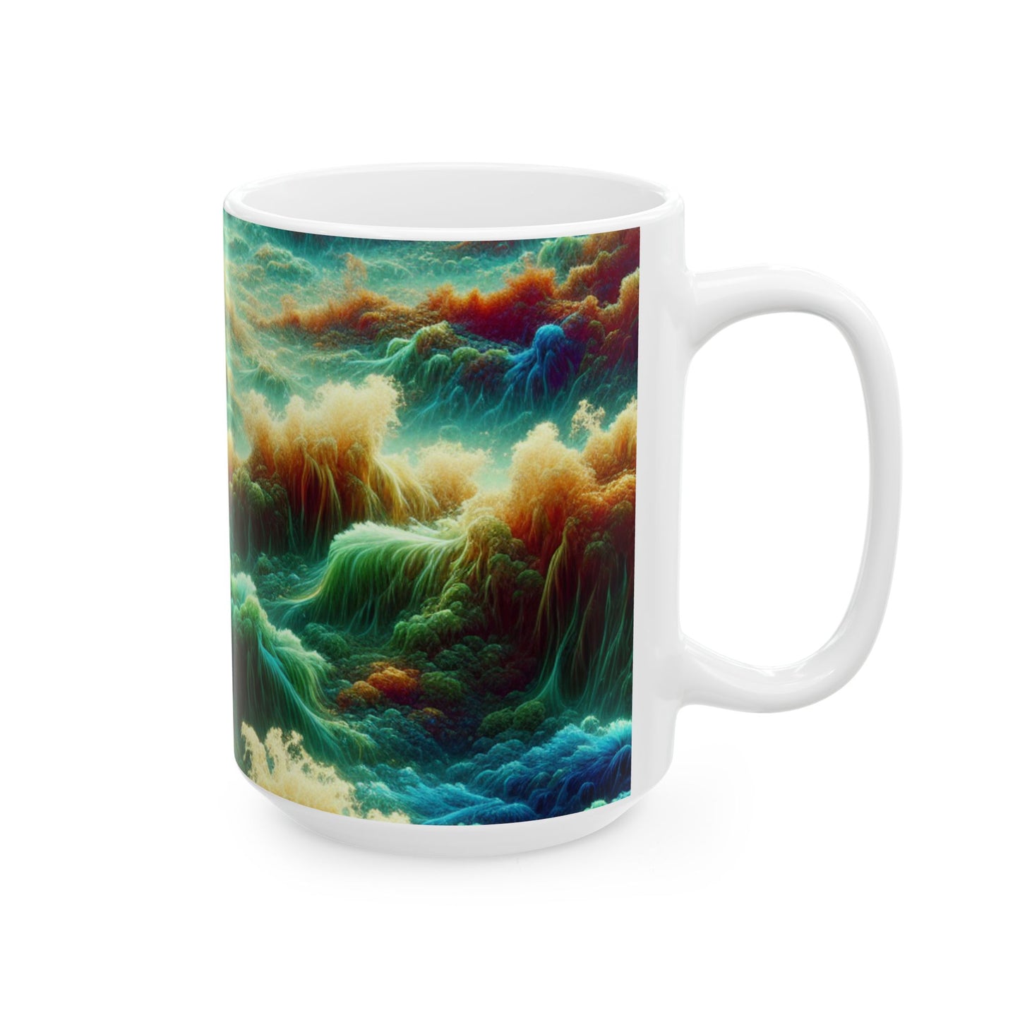 Colorful Waves, Ceramic Mugs, (11oz, 15oz) Coffee 1st