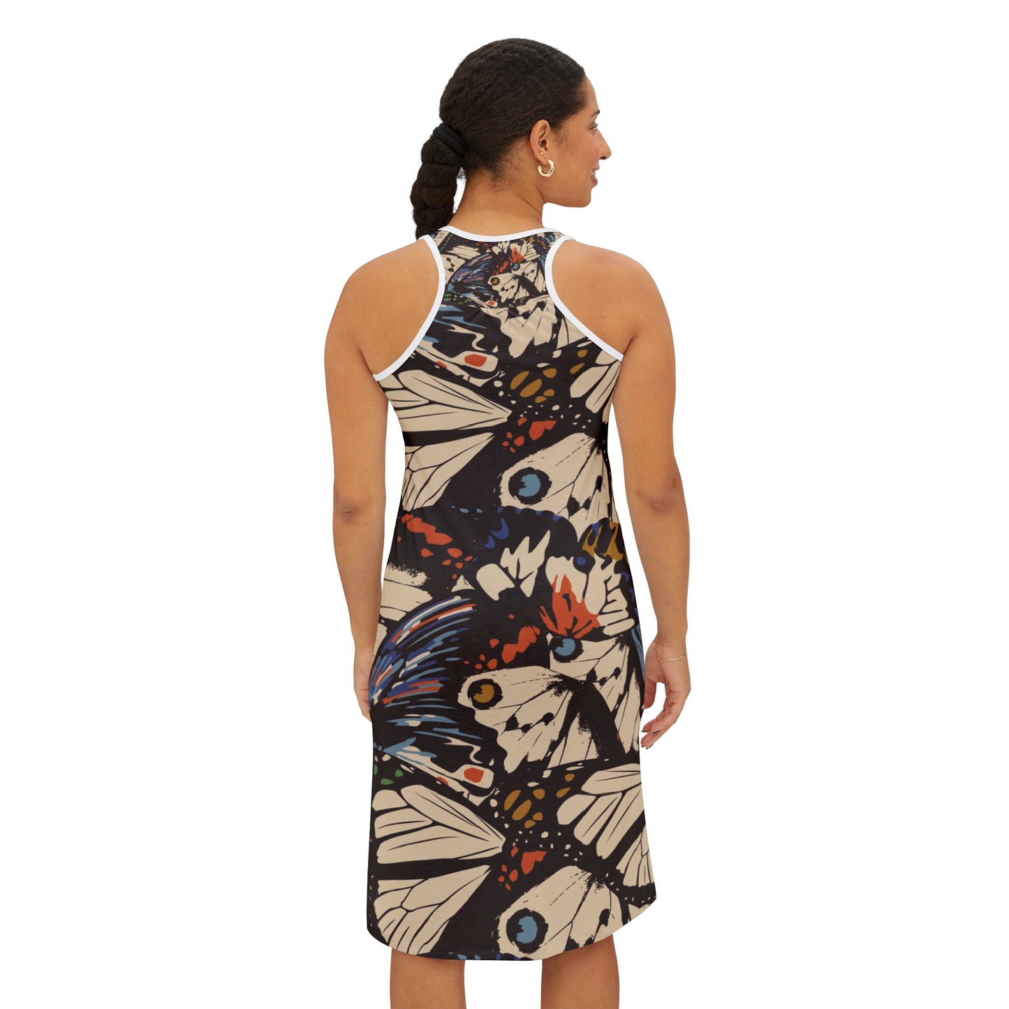 Multi Butterflies Print, Women's Racerback Dress (AOP)
