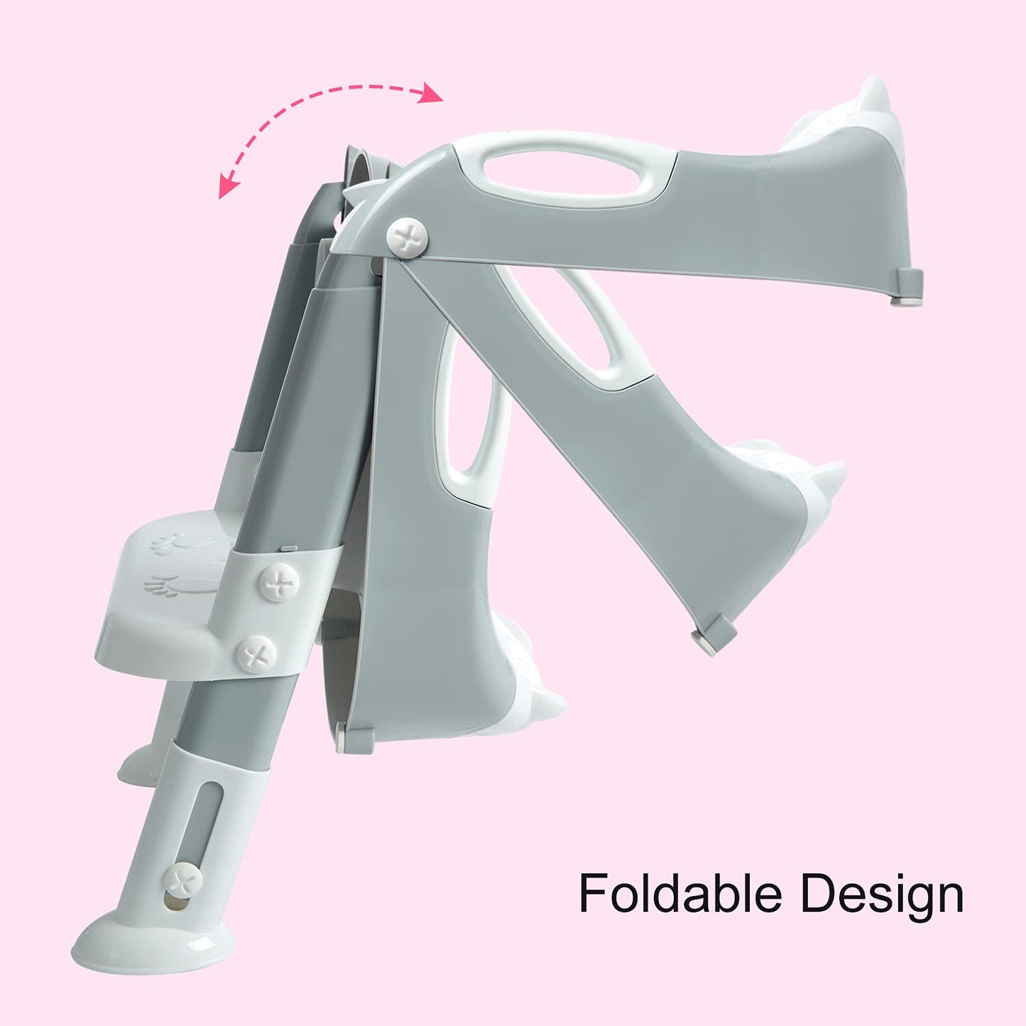 Toddlers Potty Training Toilet Seat Boys Girls, Kids Potty Training Seat Step Stool Ladder,Fedicelly Potty Chair (Gray/White)