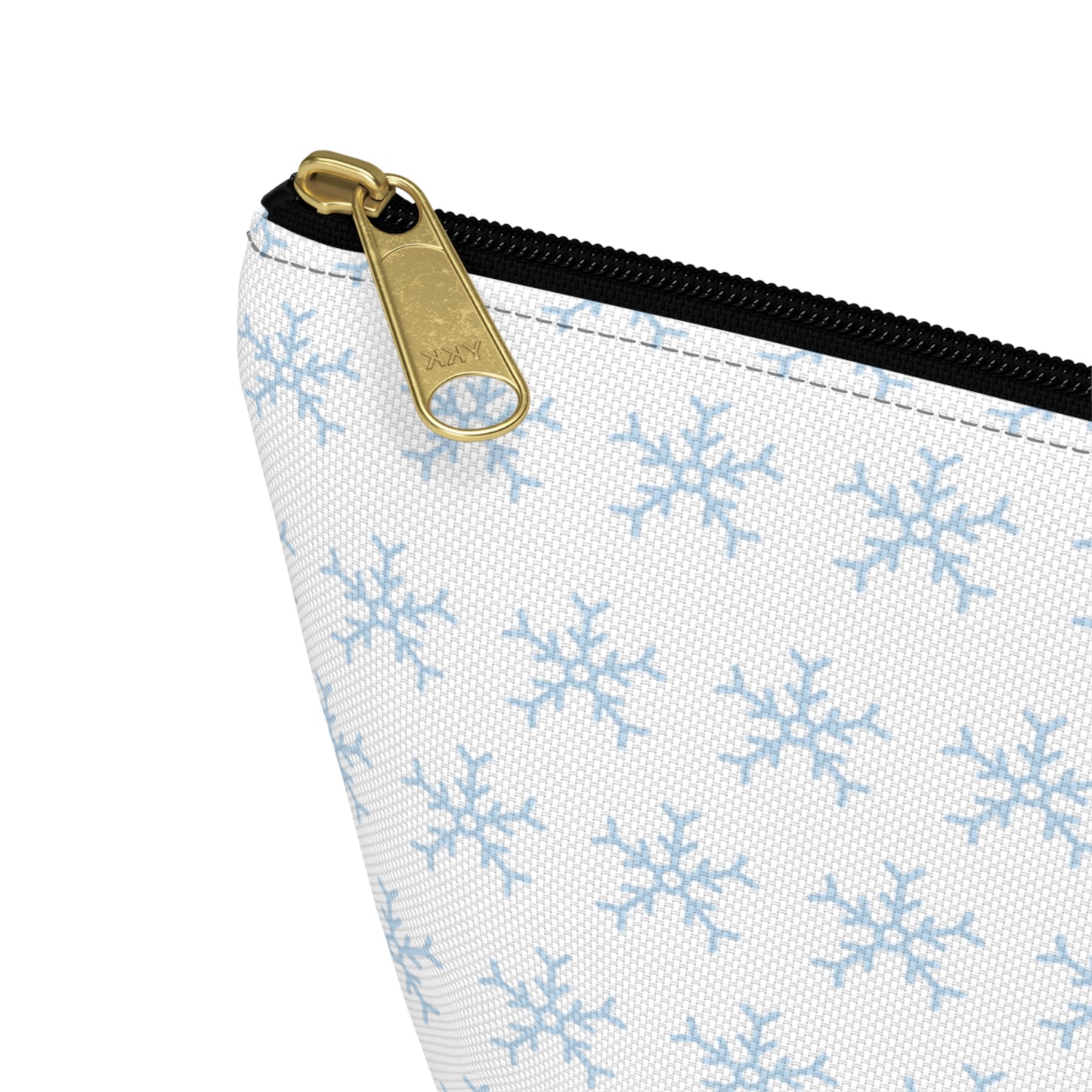 Make-up Accessory Pouch w T-bottom, Snowflakes Pattern. S/L