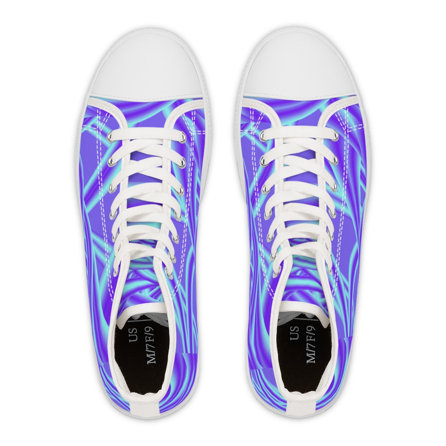 Tube lighting (Blue) print Design, Women's High Top Sneakers
