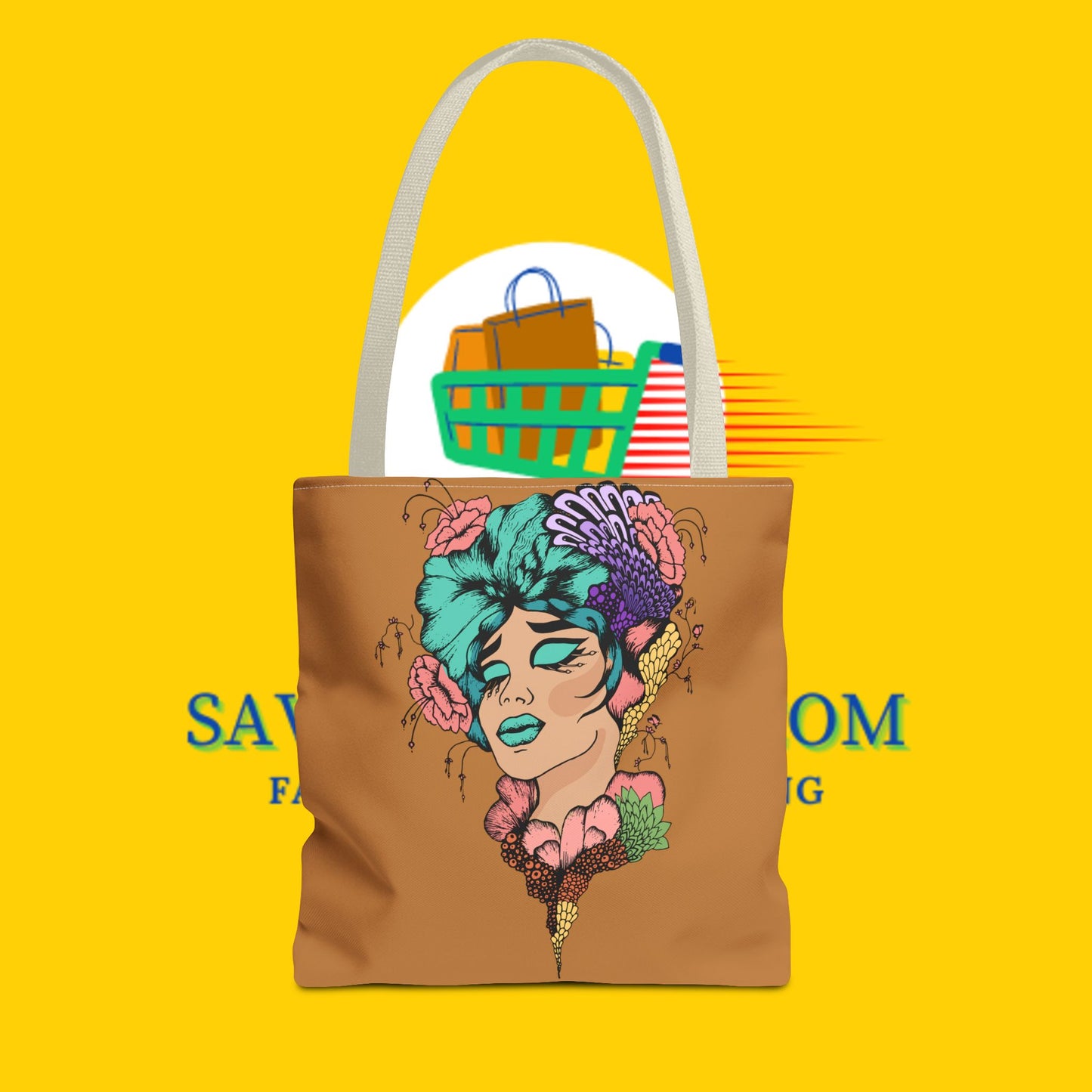 Blue Hair, Tote Bag (AOP)