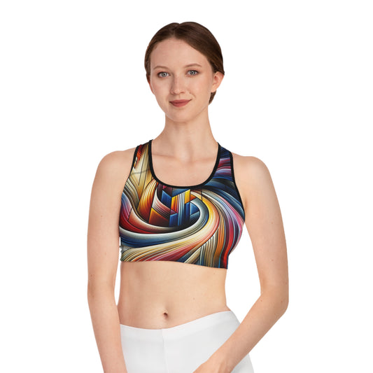 Sexy Colorful/ White Base, Sports Bra (AOP)