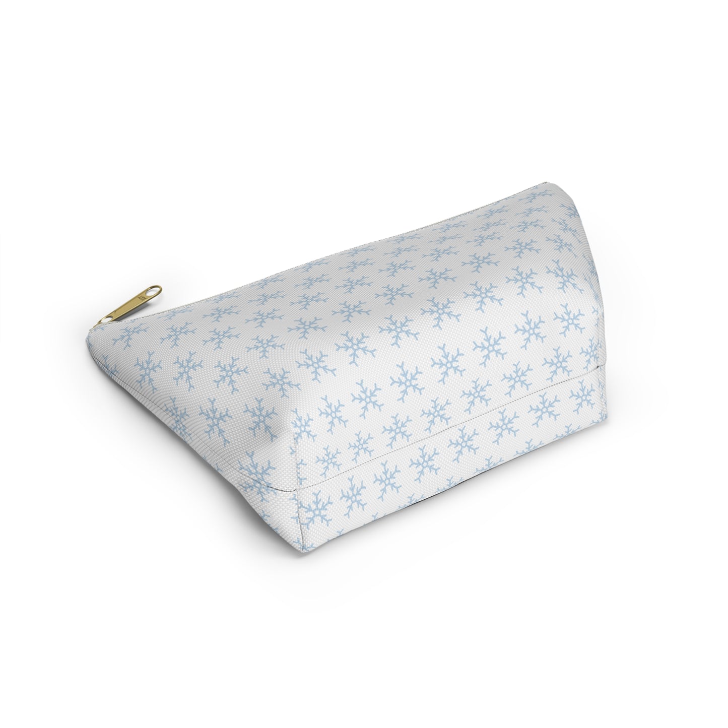 Make-up Accessory Pouch w T-bottom, Snowflakes Pattern. S/L