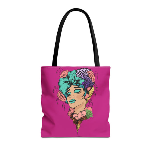Fruitful Face, (Hot Pink)Tote Bag (AOP)