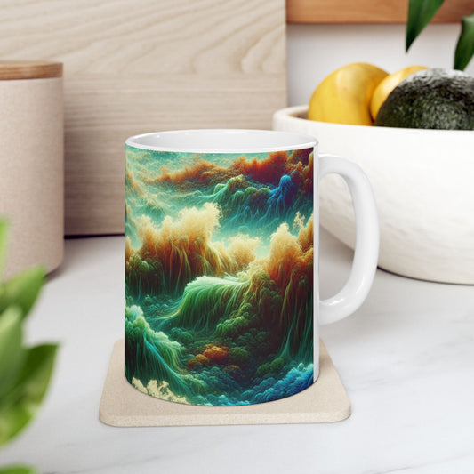 Colorful Waves, Ceramic Mugs, (11oz, 15oz) Coffee 1st