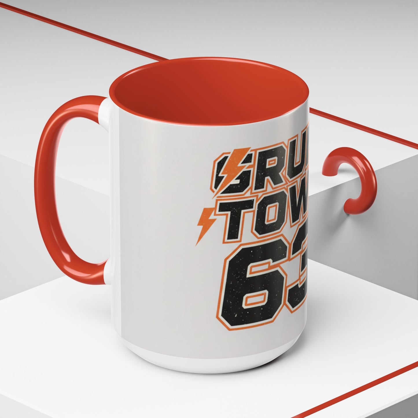 Accent Coffee Mug — 'Crump Town 63' Retro Racing Logo Coffee Mug (11/15oz)