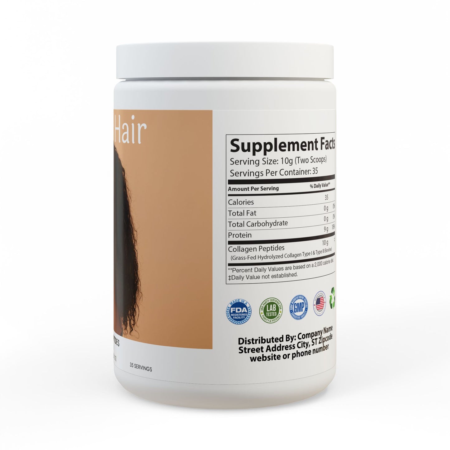 Skin & Hair, Collagen Peptides Type I & III Supplement (350g, 12.3oz)