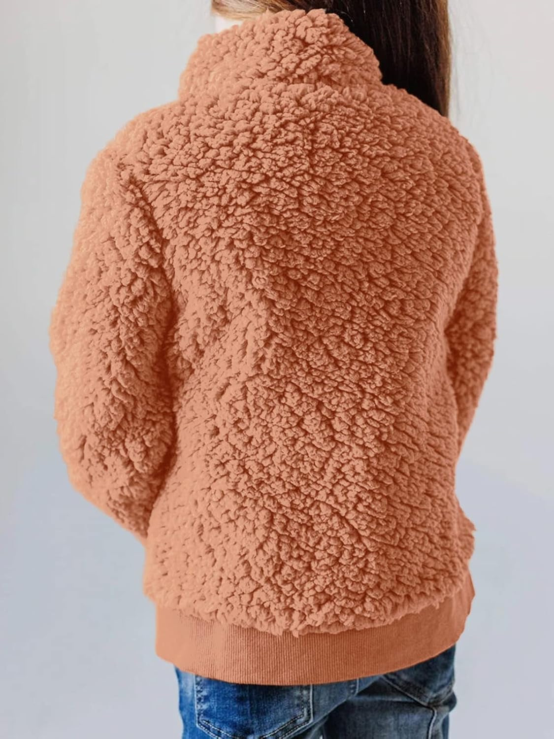 GAMISOTE Girls Warm Fleece Jacket Button up Faux Shearling Chunky Outerwear Coat with Pockets