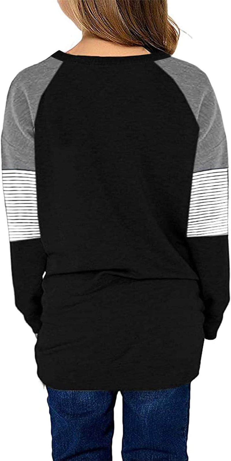 Storeofbaby Girls Tops Casual Long Sleeve Shirts Loose round Neck Tunic Blouse