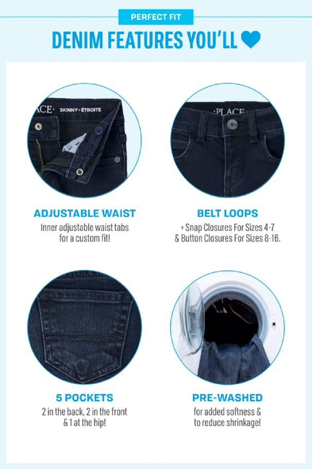 The Children'S Place Girls' Multipack Basic Bootcut Jeans