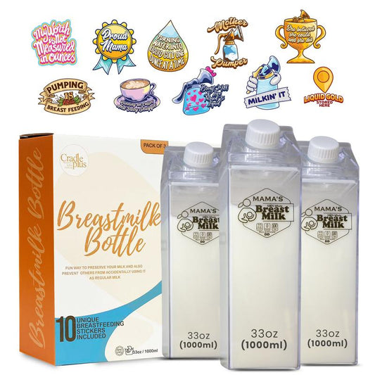 3-Pack Breast Milk Pitcher for Fridge with 10Pcs Breastfeeding Stickers (Now in 2 Variations)
