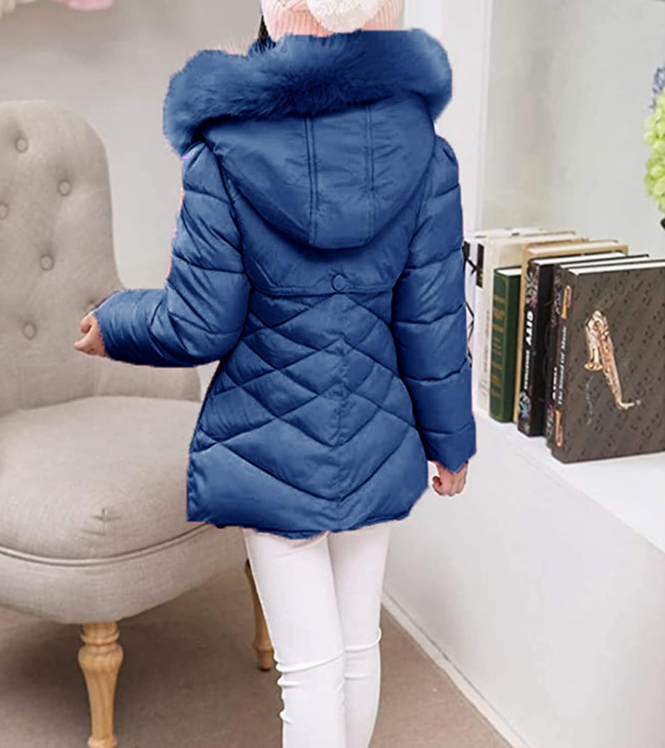 Miss Bei Girls' Puffer down Coat Winter Jacket Parka down Coat Overcoat with Fur Hood