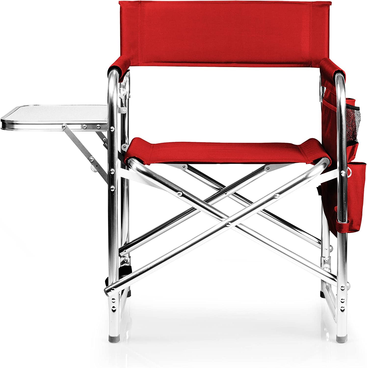 ONIVA - a Picnic Time Brand - Sports Chair with Side Table, Beach Chair, Camp Chair for Adults, (Red)