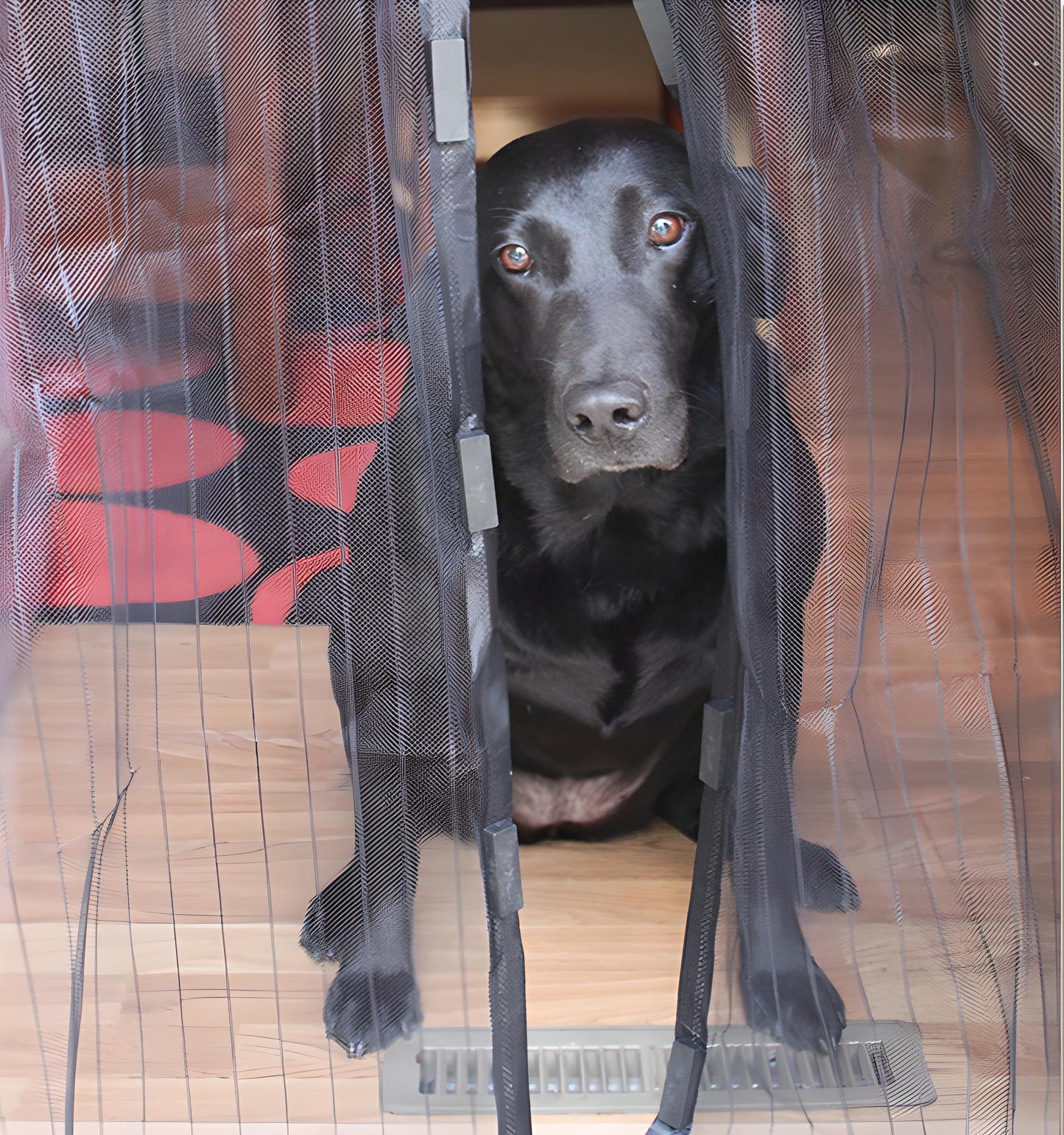 Magnetic Screen Mesh Door Full Frame Velcro Walk through Mosquito Screen Net - Hands-Free Automatic Snap Screen Closure Keeps Insects Bugs Out While Letting Fresh Air in (2 Sets)