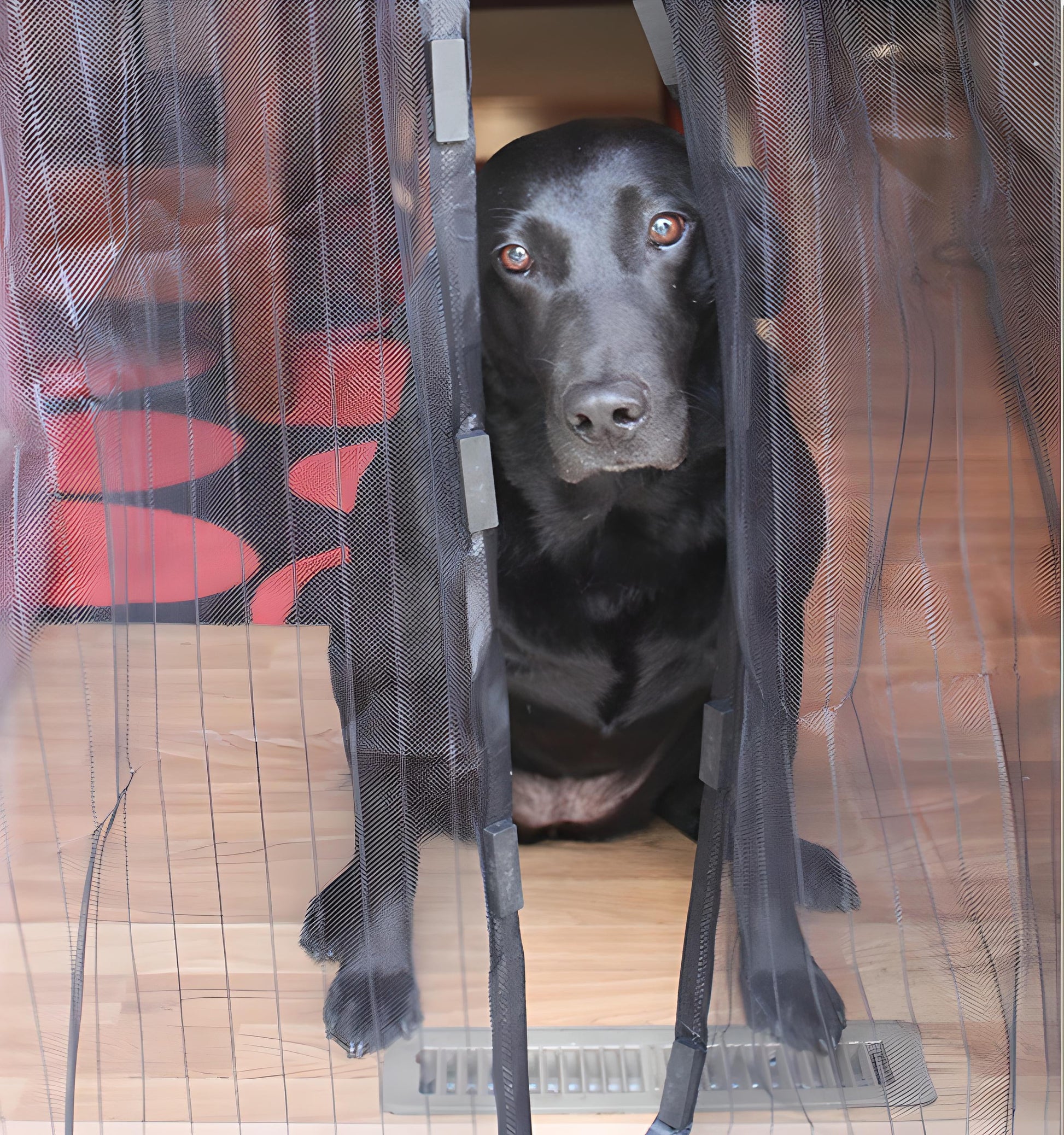 Magnetic Screen Mesh Door Full Frame Velcro Walk through Mosquito Screen Net - Hands-Free Automatic Snap Screen Closure Keeps Insects Bugs Out While Letting Fresh Air in (2 Sets)