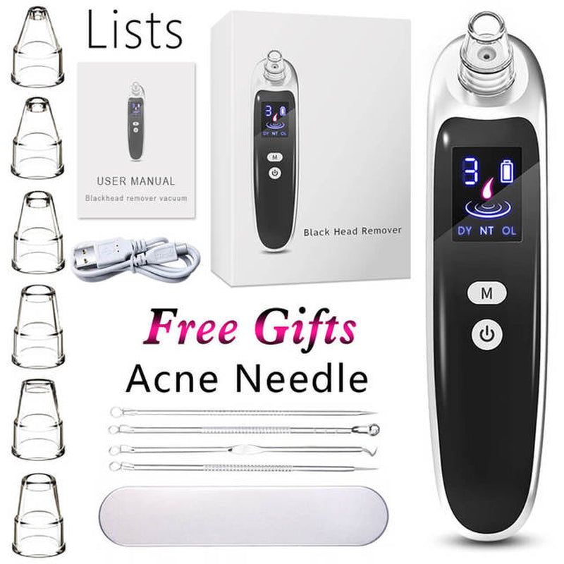 Powerful Blackhead Acne Remover Vacuum Cleaner Black Head Face Skin Care Extractor Pore Nose Lift Suction Facial Removal Massage
