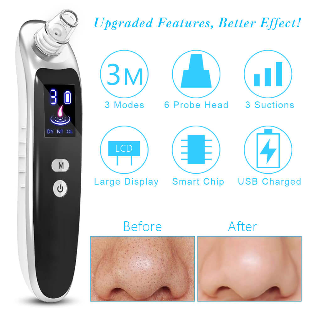 Powerful Blackhead Acne Remover Vacuum Cleaner Black Head Face Skin Care Extractor Pore Nose Lift Suction Facial Removal Massage