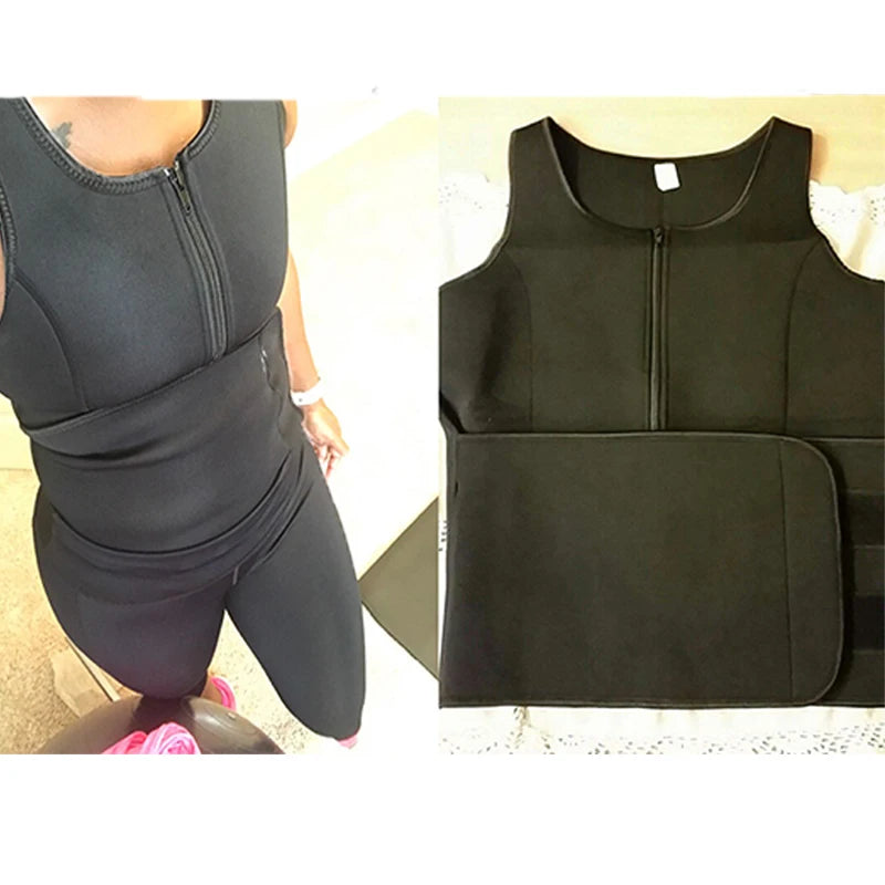 Plus Size Waist Trainer Women Gaine Ventre Plat Sweat Vest Sauna Shapewear Body Shaper Weight Loss Neoprene Tummy Slim Gaine