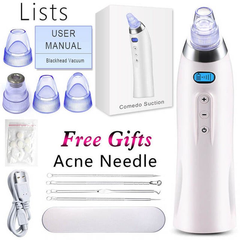 Powerful Blackhead Acne Remover Vacuum Cleaner Black Head Face Skin Care Extractor Pore Nose Lift Suction Facial Removal Massage