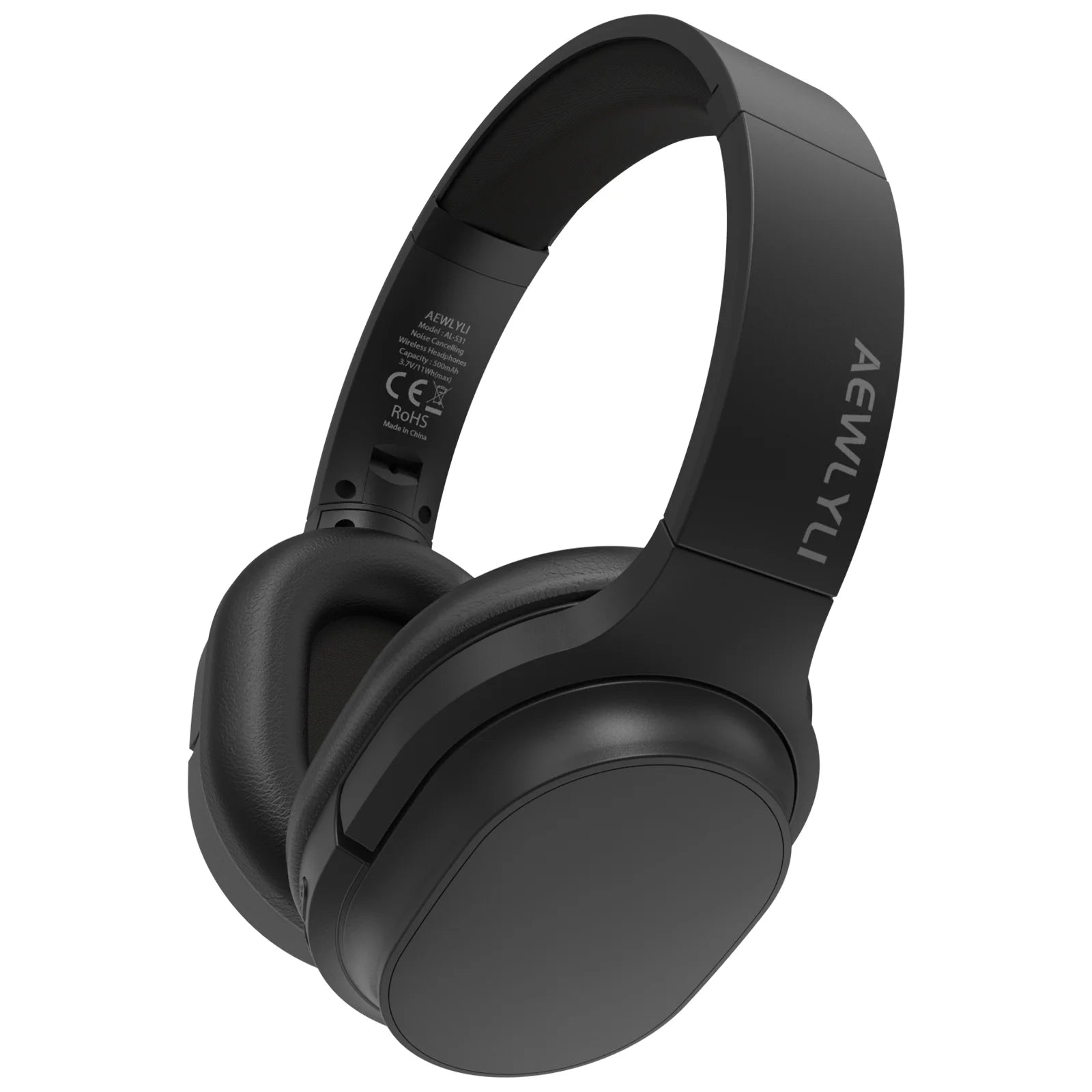 Noise Cancelling Headphones, Wireless Bluetooth over Ear Headphones, Foldable Stereo Microphone, Memory Foam Earpads, Mic, S31 - Black