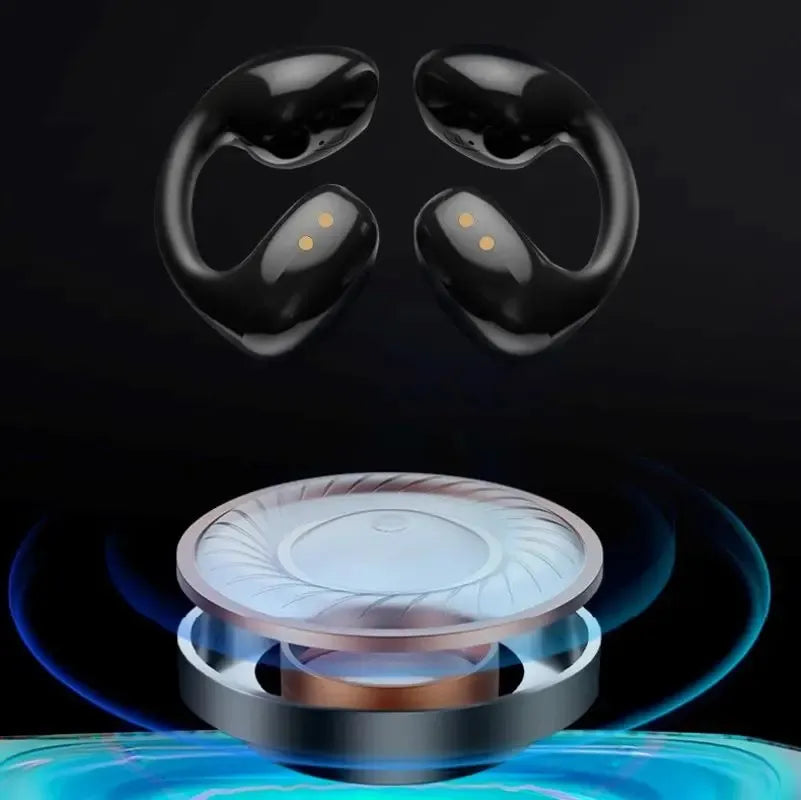 Headphones Earphones Wireless Ear Clip Non in Ear Digital Display Bluetooth Headset Gaming Painless Wearing Ultra Long Lasting Sports 231030