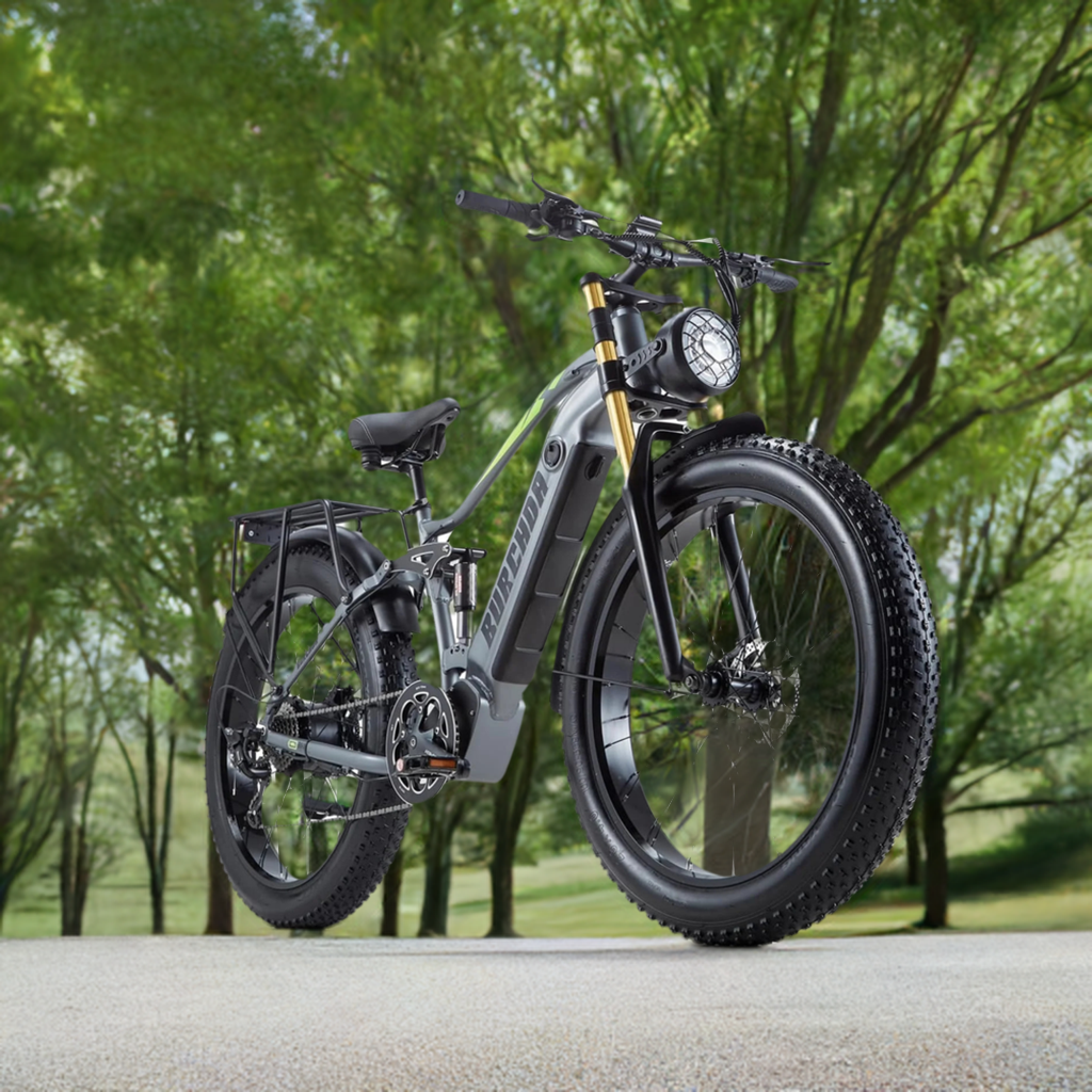 Electric Bike for Adults 1000W, 48V 20AH LG Cells Battery Adult Electric Bicycles, 26" Fat Tire Full Suspension Ebike, 30MPH Snow Mountain E Bike, off Road E-Bike 8 Spee